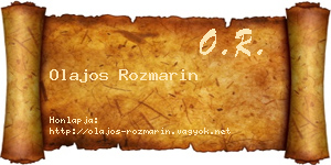 Olajos Rozmarin névjegykártya